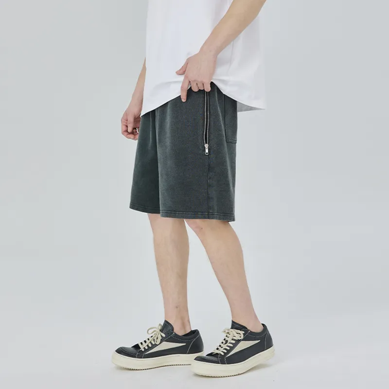 CLIMAX VISION Casual Shorts Unisex Washed Black-3