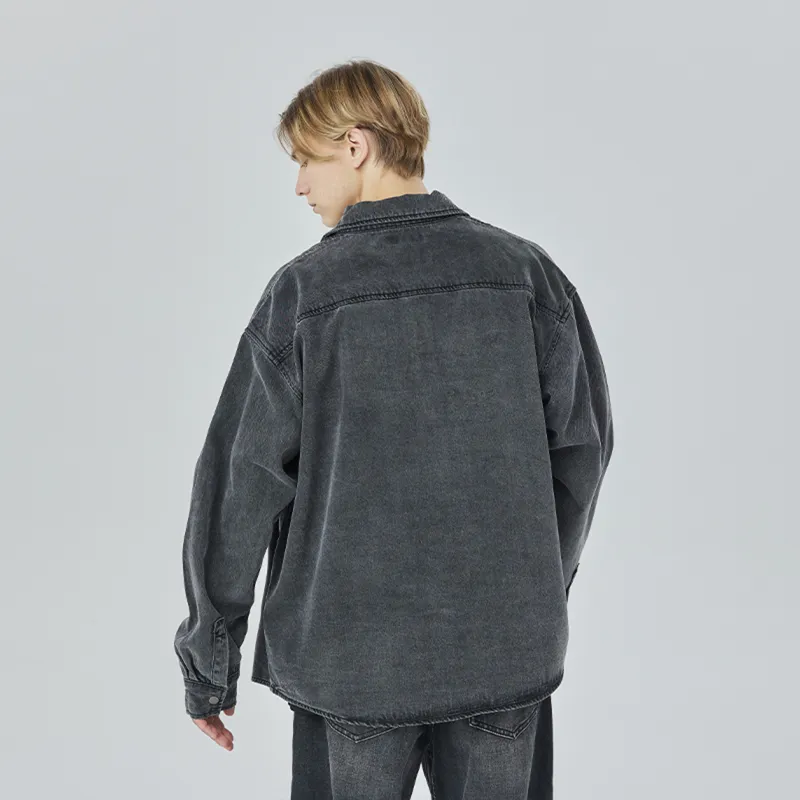 CLIMAX VISION Denim Jackets Unisex Washed Black-6