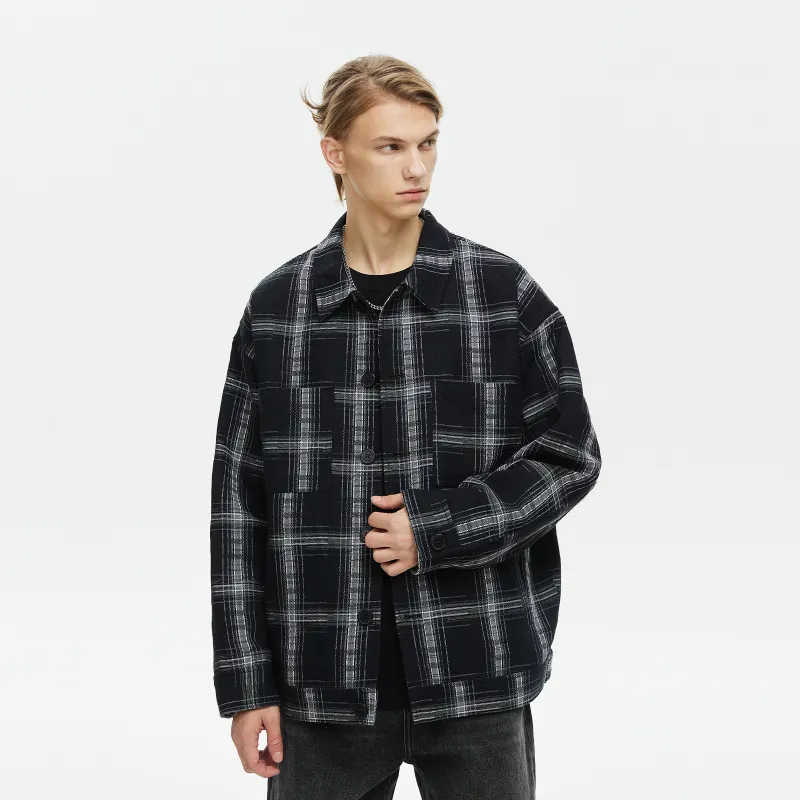 CLIMAX VISION Shirts Unisex Black Gray Plaid-4