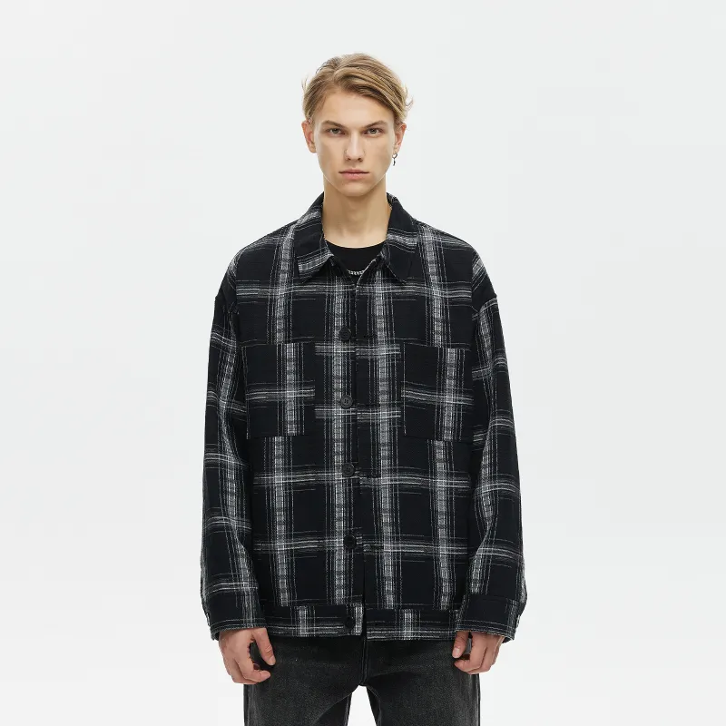 CLIMAX VISION Shirts Unisex Black Gray Plaid-2