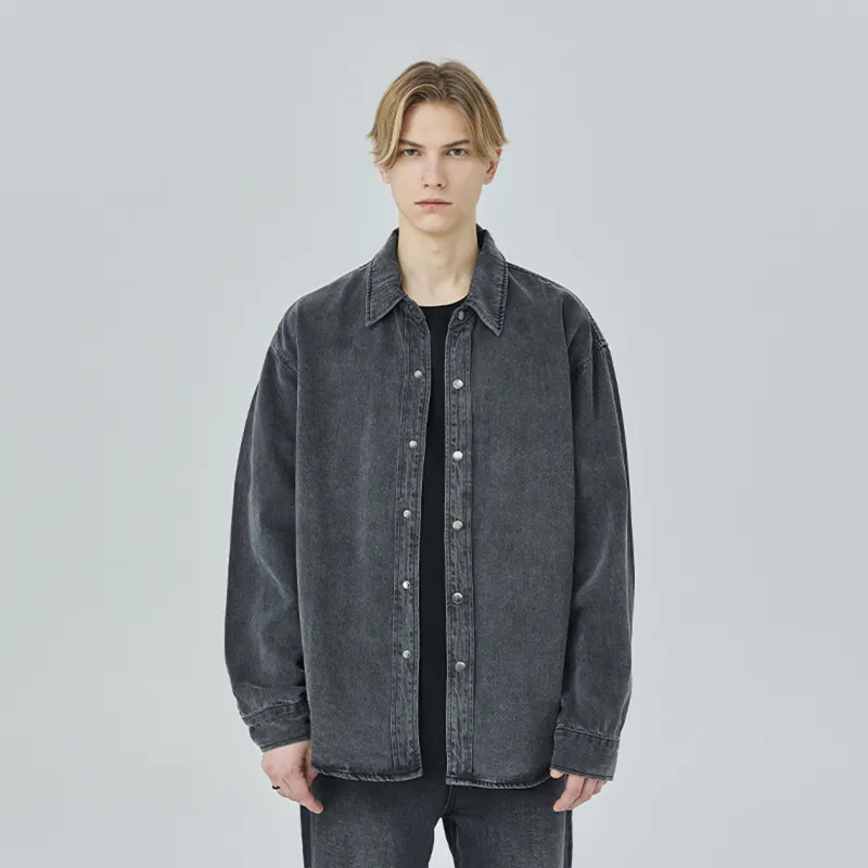 CLIMAX VISION Denim Jackets Unisex Washed Black-3