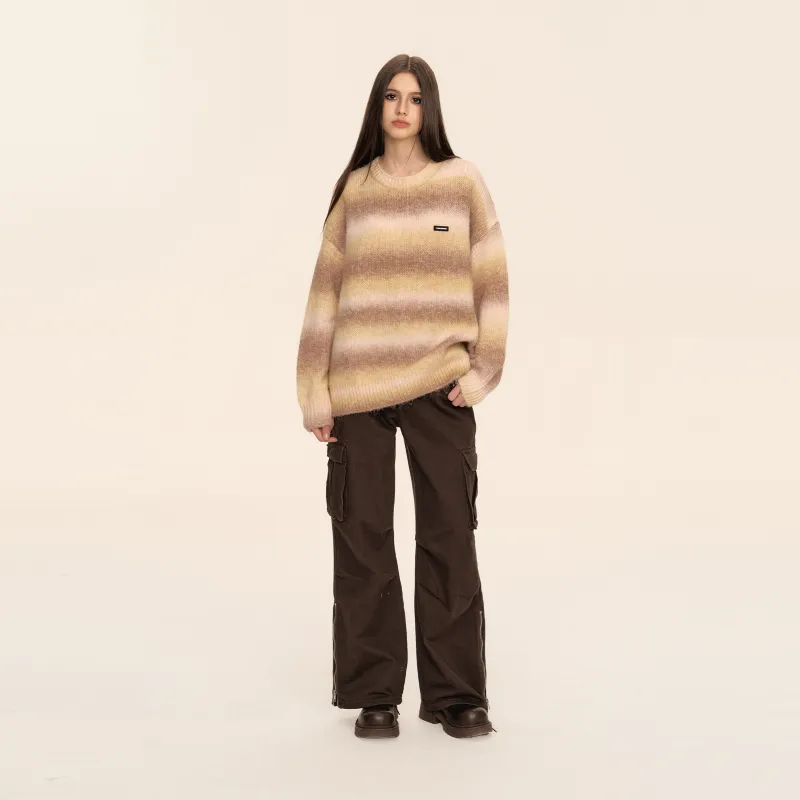 CLIMAX VISION Sweater Unisex Khaki Yellow Brown Gradient-9