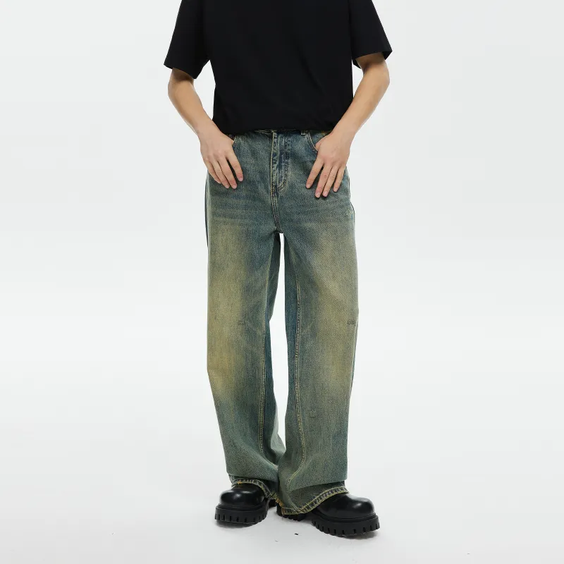 CLIMAX VISION Jeans Unisex Vintage Washed Blue-2