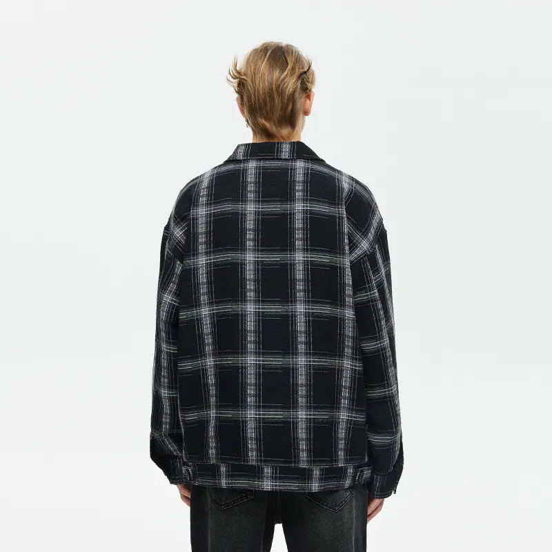 CLIMAX VISION Shirts Unisex Black Gray Plaid-5