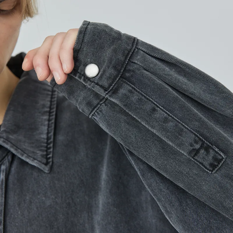 CLIMAX VISION Denim Jackets Unisex Washed Black-7