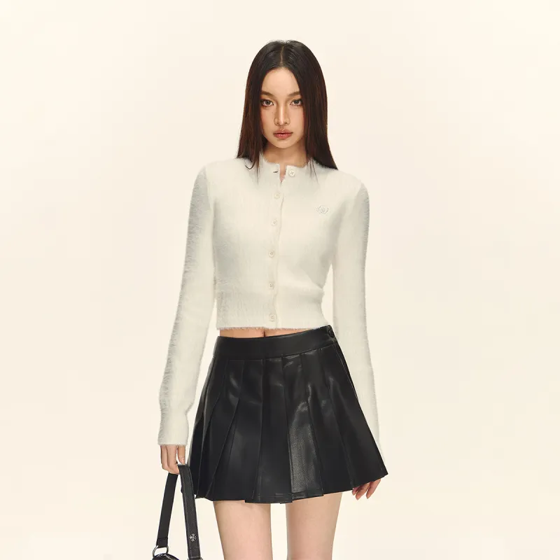 CLIMAX VISION Leather Short Skirts Women's Black-4