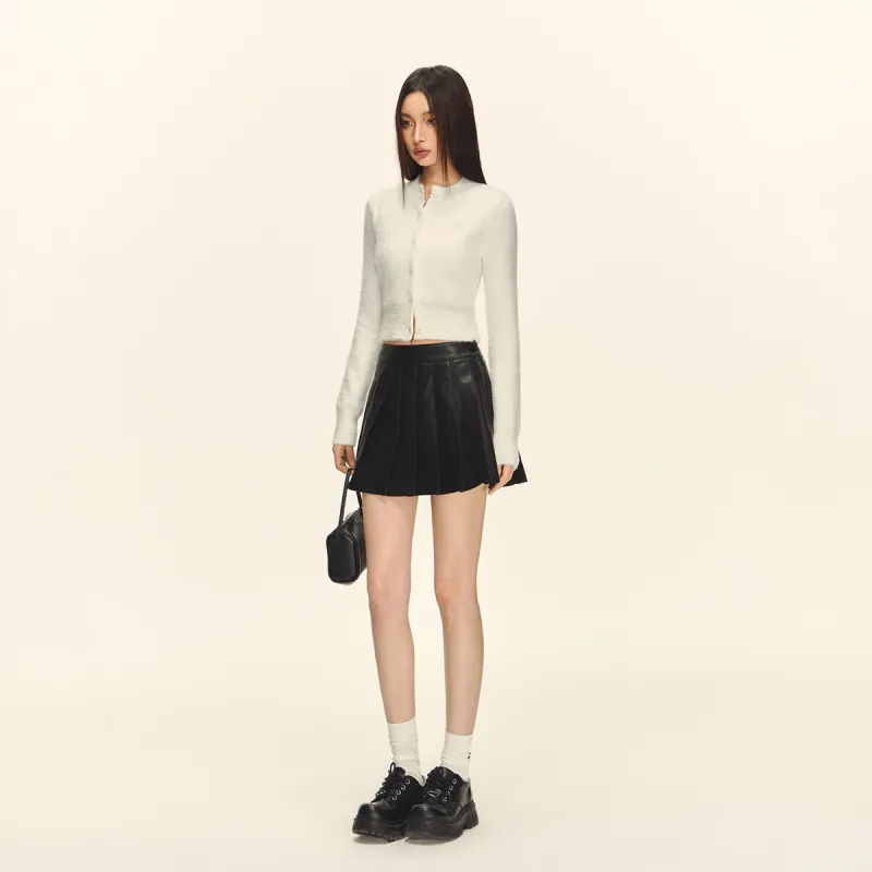 CLIMAX VISION Leather Short Skirts Women's Black-5