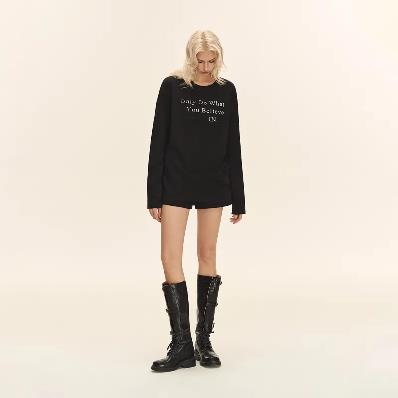 CLIMAX VISION Drop Shoulder Sleeve T Shirt Women's Classic Black-3