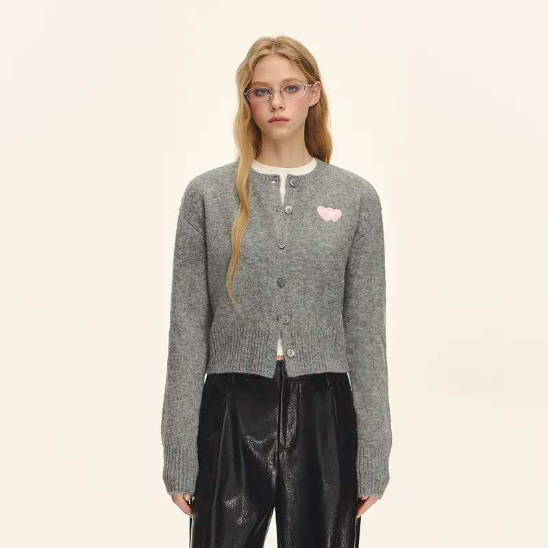 CLIMAX VISION Heart Knitwear Women's Dark Heather Gray-3