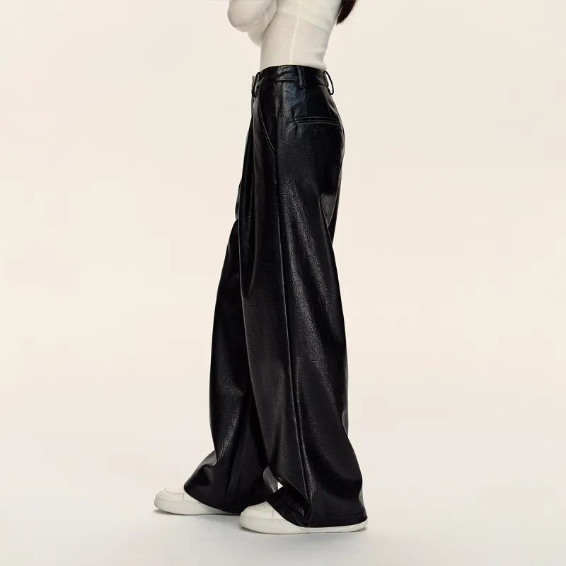 CLIMAX VISION Leather Pants Women's Black-3
