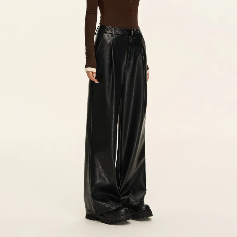 CLIMAX VISION Leather Pants Women's Black-4