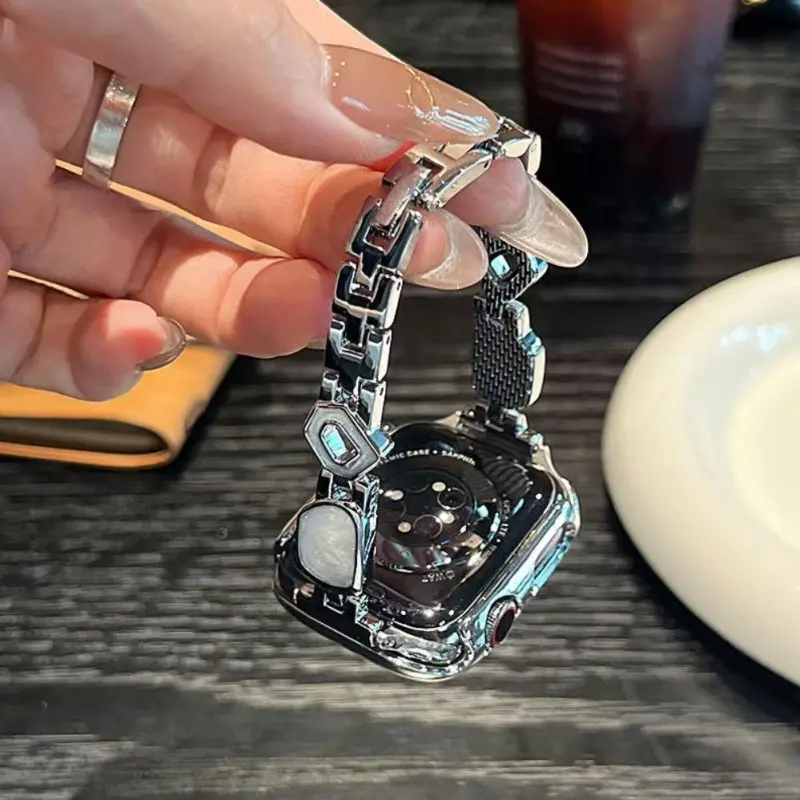KVZUVUU Apple Compatibility Watch Band Metal-5
