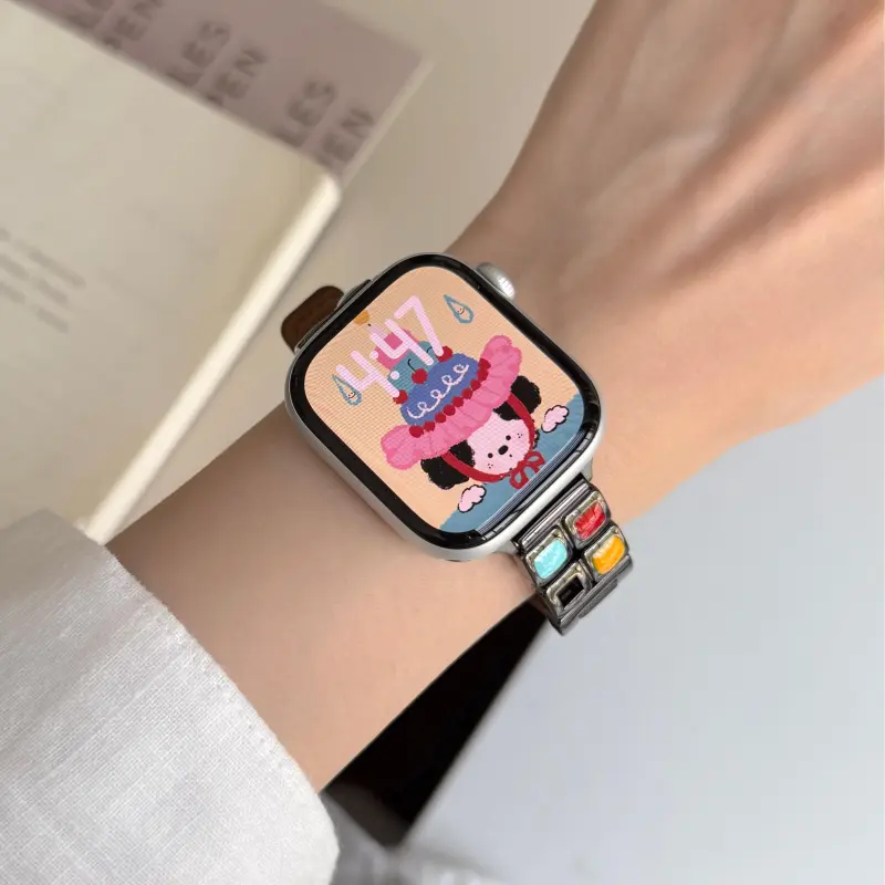 KVZUVUU Apple Compatibility Watch Band Leather Material-6