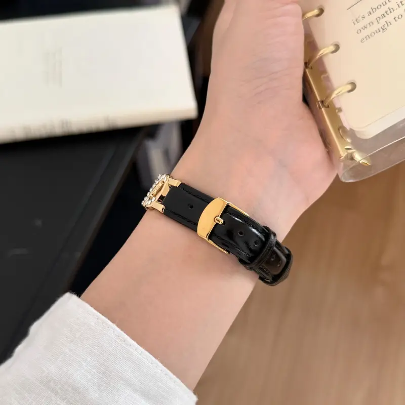 KVZUVUU Apple Compatibility Watch Band Metal, Leather Material-18