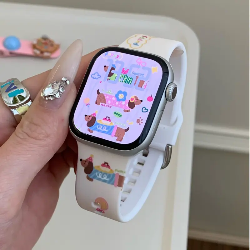 KVZUVUU Apple Compatibility Watch Band Silicone Material-19