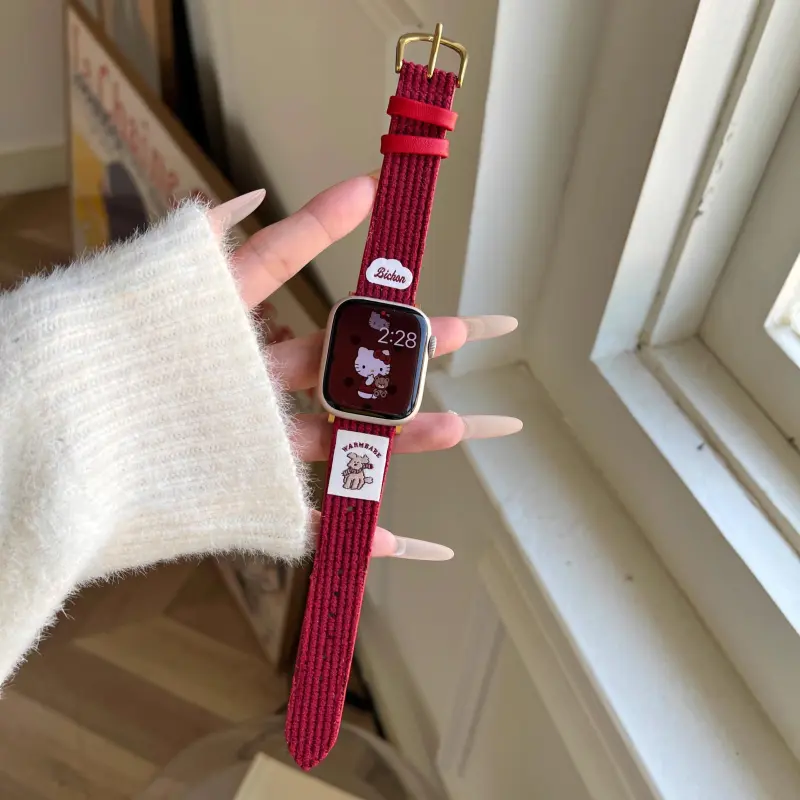 KVZUVUU Watch Band Apple Compatibility Leather-19