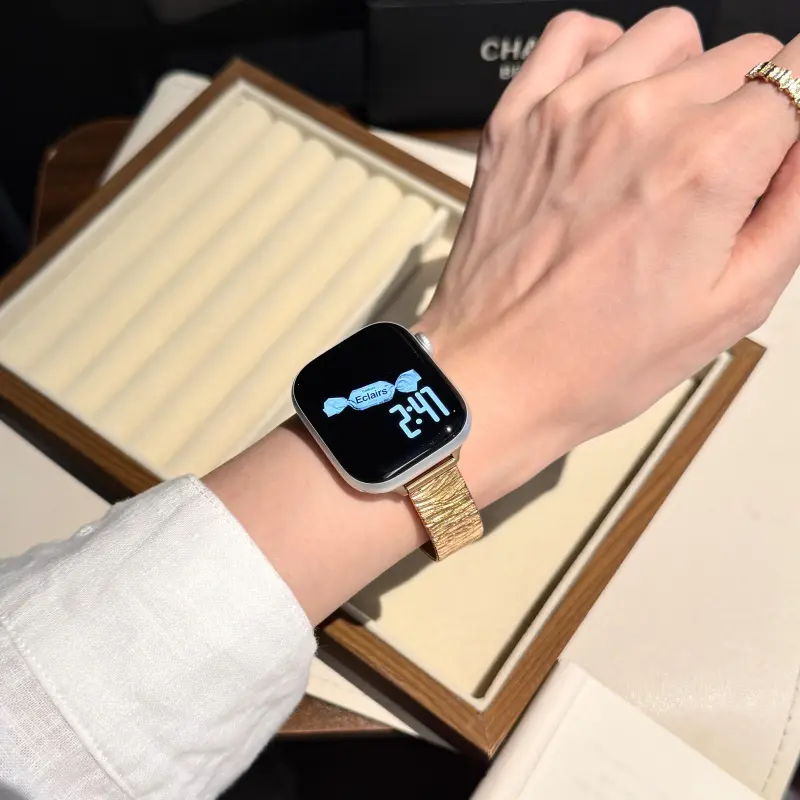 KVZUVUU Apple Compatibility Watch Band Metal-5