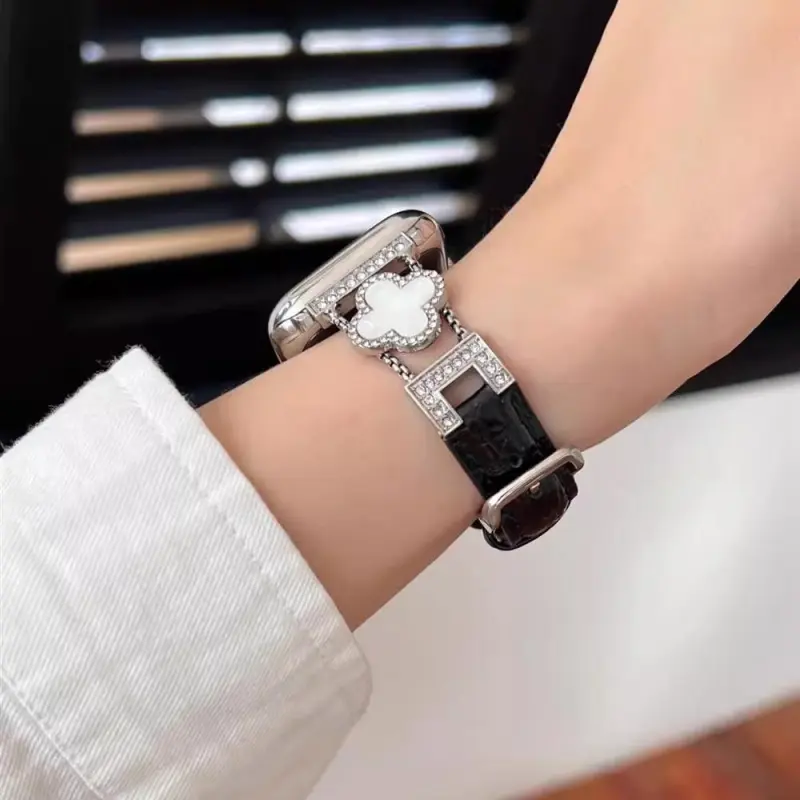 KVZUVUU Watch Band Apple Compatibility Metal Leather Material-23