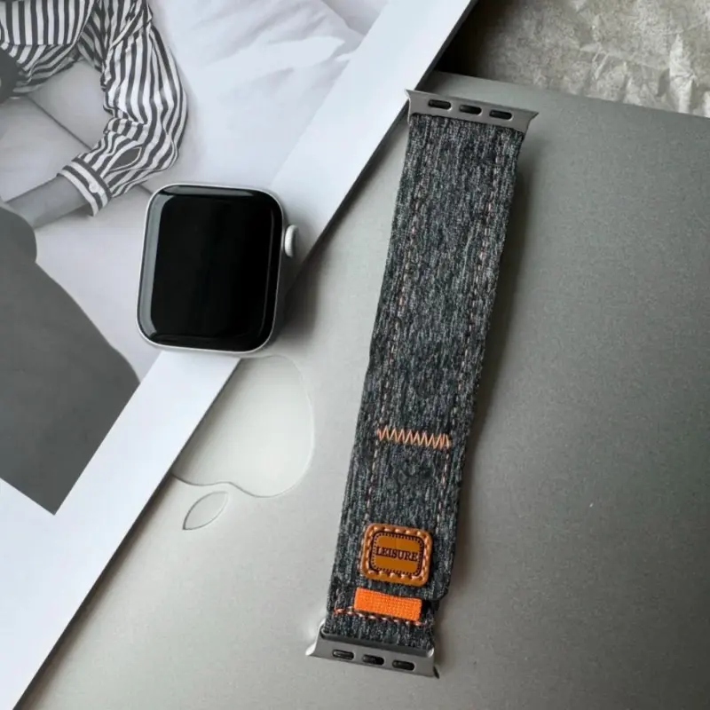 KVZUVUU Apple Compatibility Watch Band 204mm Denim Material-9