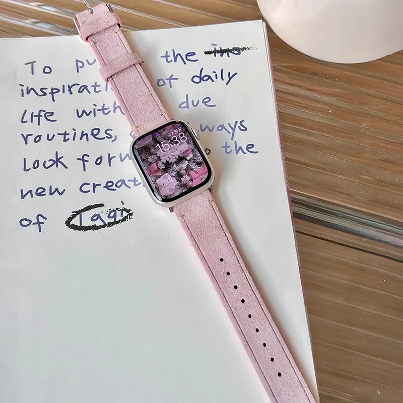 KVZUVUU Watch Band Apple Compatibility Cowhide Leather Material-16