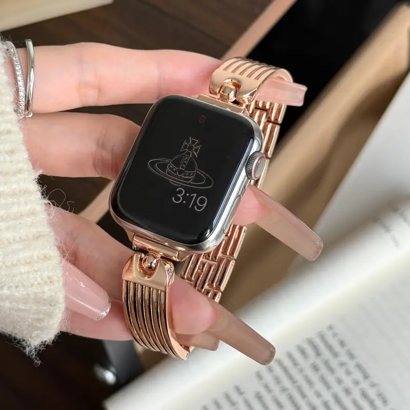 KVZUVUU Apple Compatibility Watch Band Metal-5