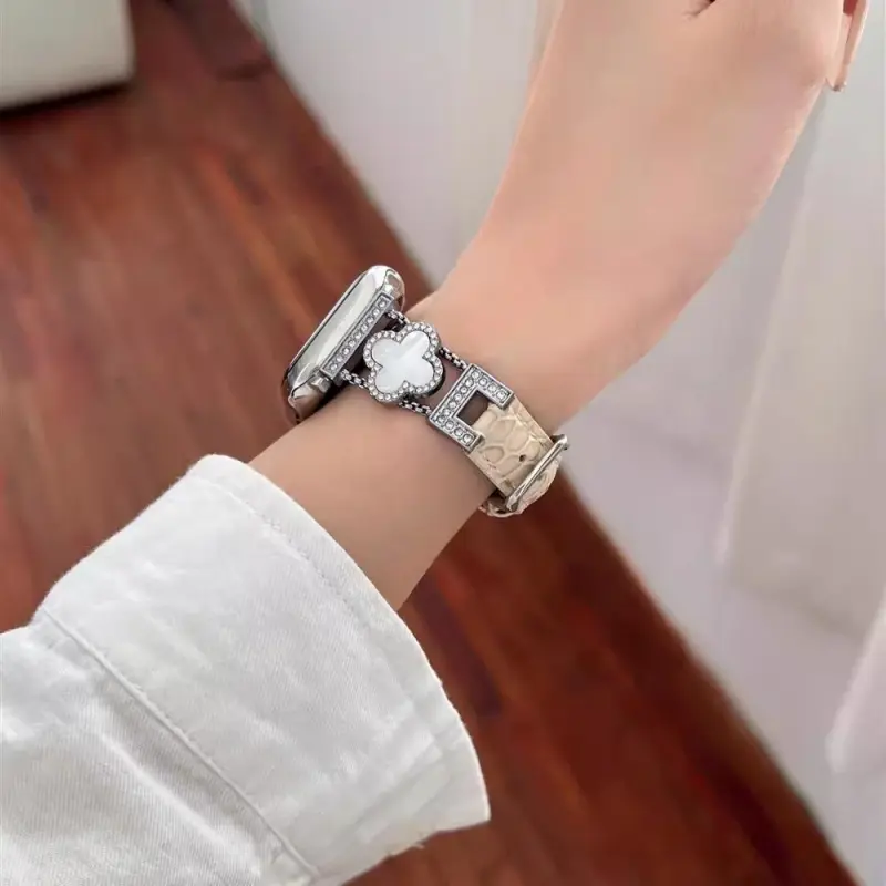 KVZUVUU Watch Band Apple Compatibility Metal Leather Material-18
