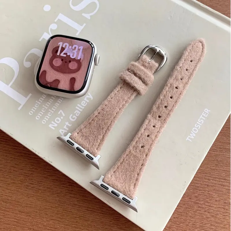 KVZUVUU Watch Band Apple Compatibility Woolen, Metal-10