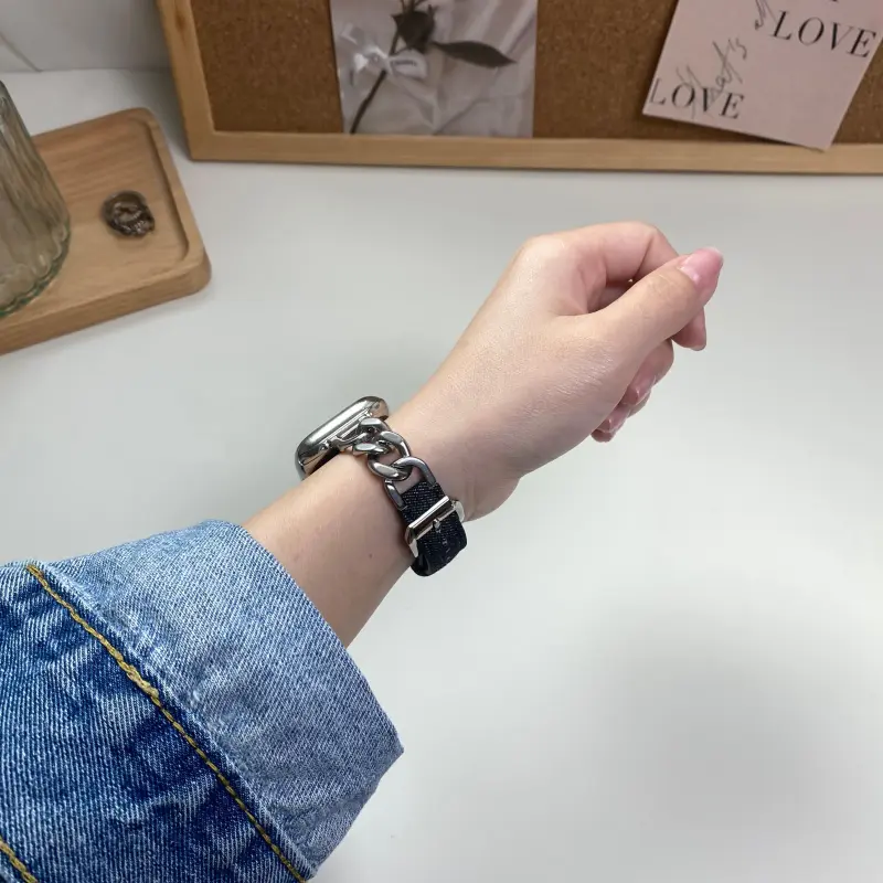 KVZUVUU Apple Compatibility Watch Band Metal-4