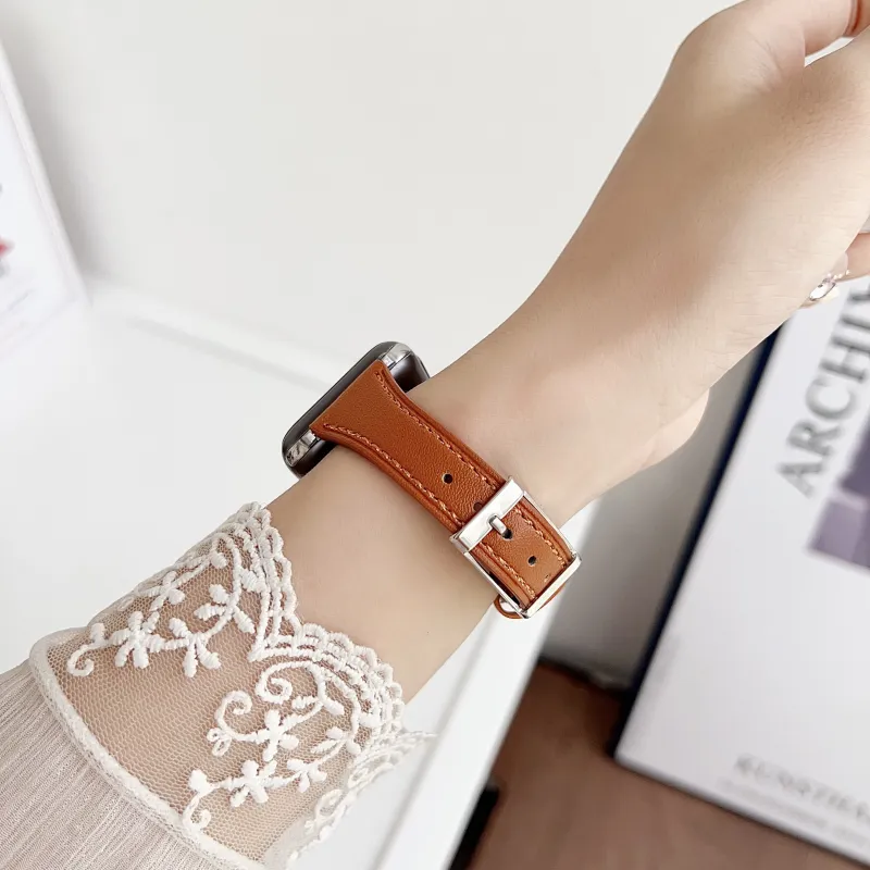 KVZUVUU Apple Compatibility Watch Band Leather-4