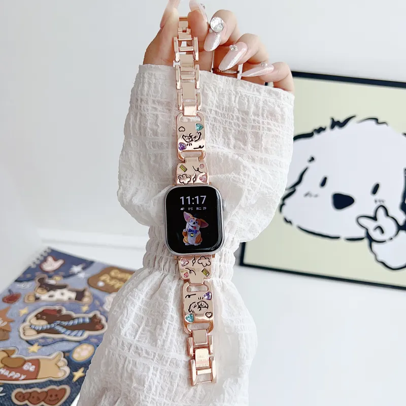 KVZUVUU Apple Compatibility Watch Band Metal-11