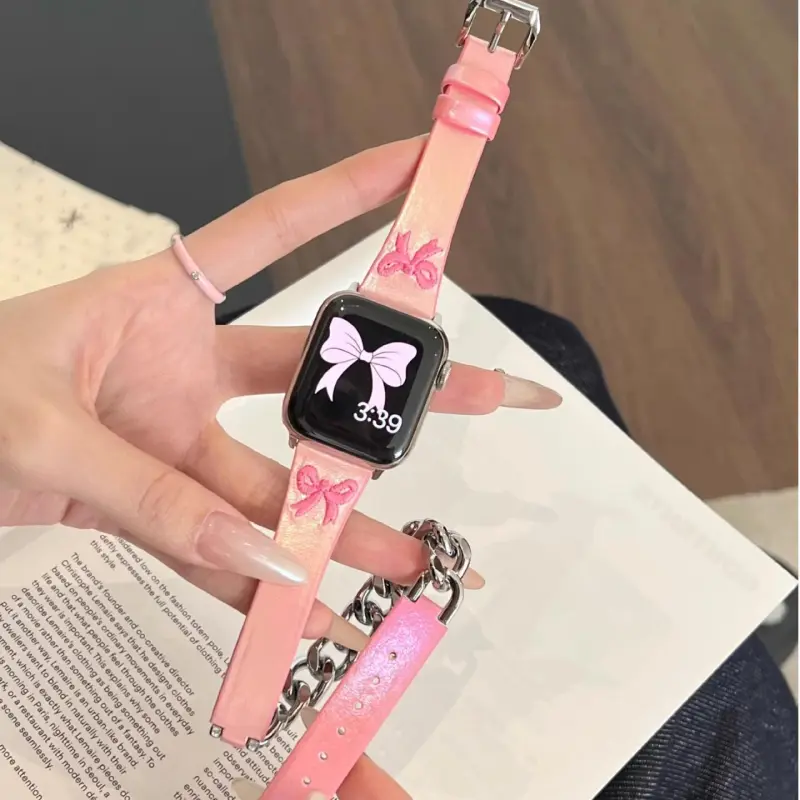 KVZUVUU Watch Band Apple Compatibility Cowhide Leather Material-17