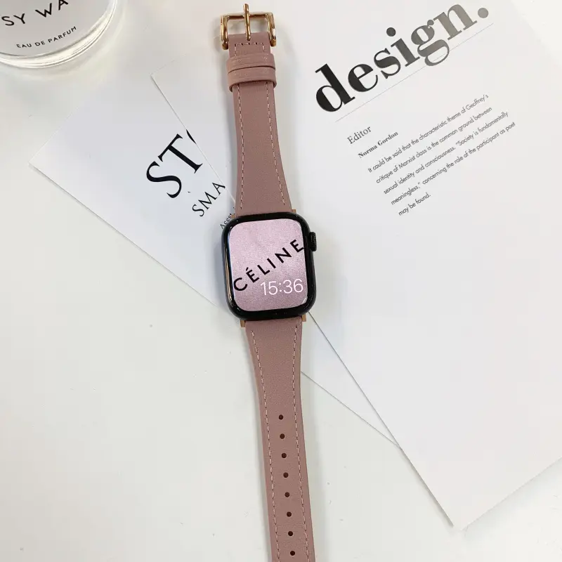 KVZUVUU Watch Band Apple Compatibility Cowhide Leather Material-5