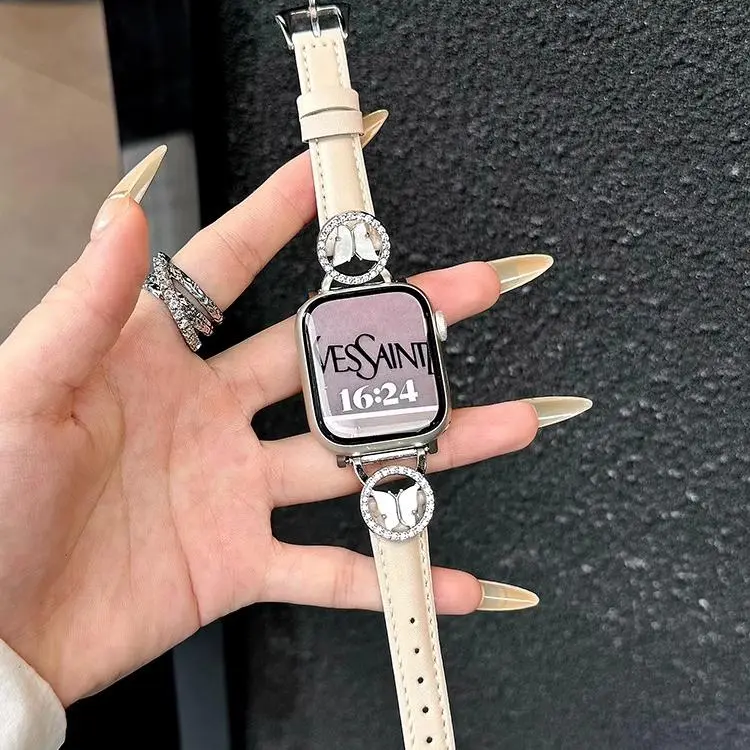 KVZUVUU Apple Compatibility Watch Band Cowhide Leather Material-14