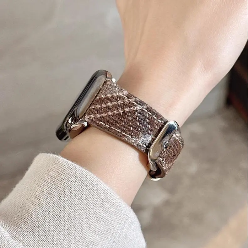 KVZUVUU Watch Band Apple Compatibility Wool Felt, Leather Material-14