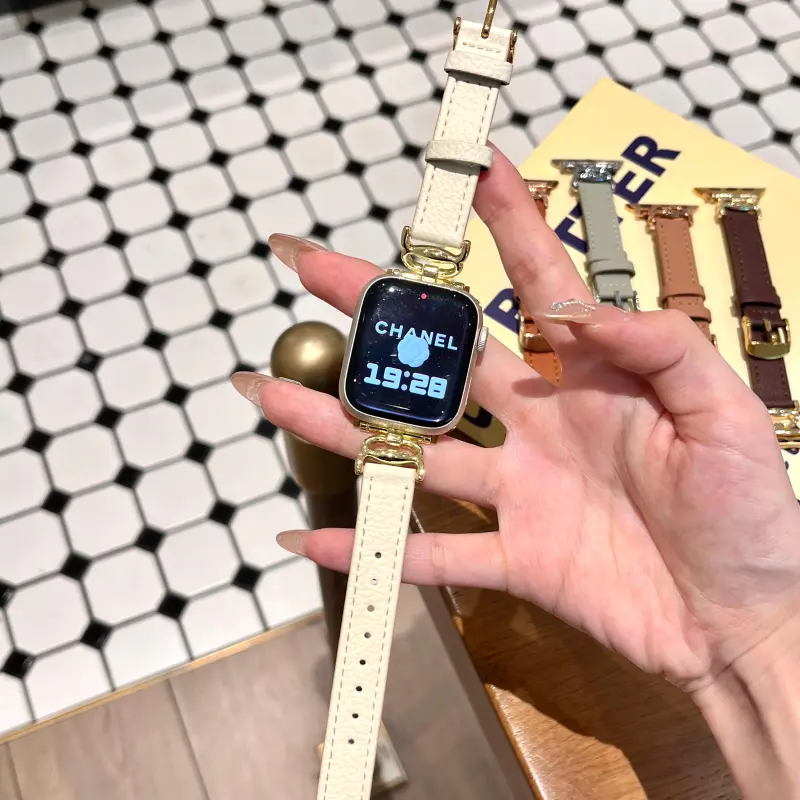 KVZUVUU Watch Band Apple Compatibility Cowhide Leather Material-4