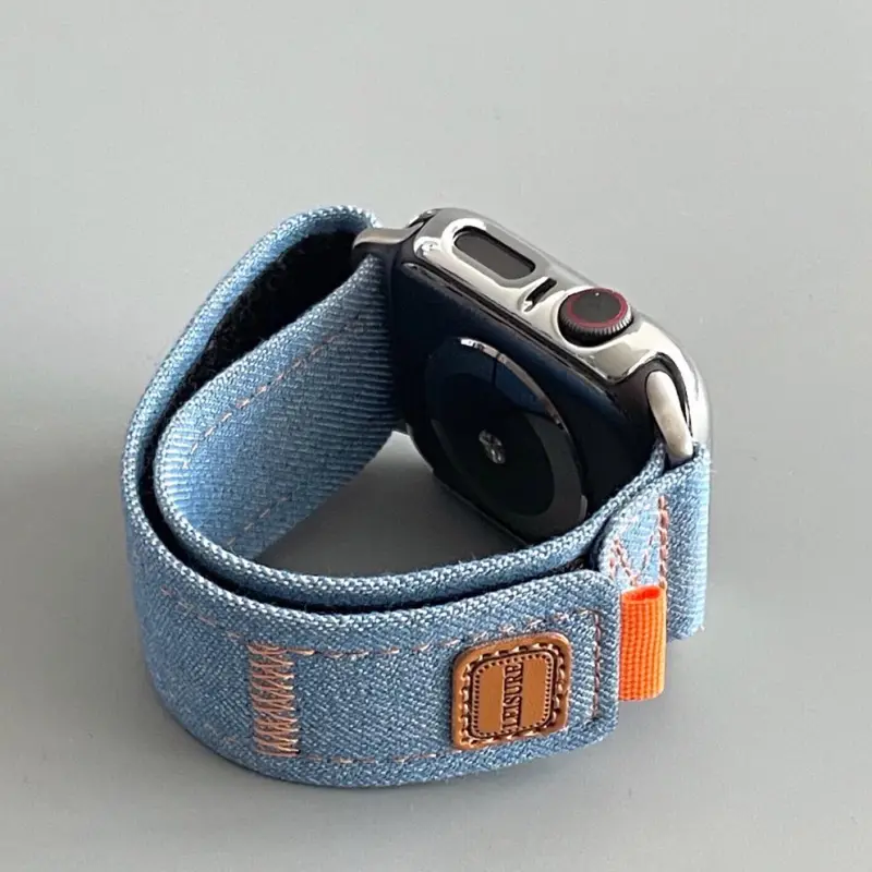 KVZUVUU Apple Compatibility Watch Band 204mm Denim Material-5