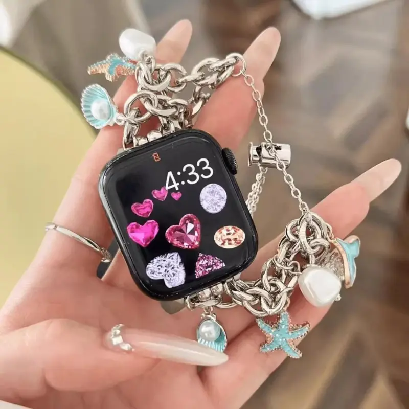 KVZUVUU Apple Compatibility Watch Band Metal-5