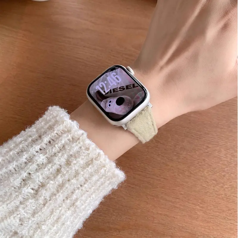 KVZUVUU Watch Band Apple Compatibility Woolen, Metal-1