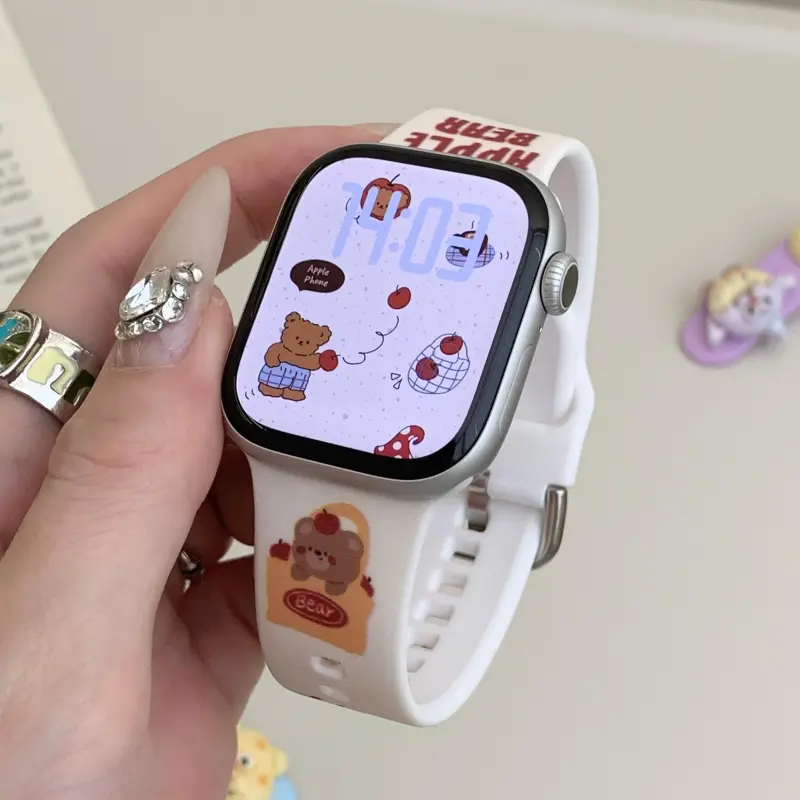 KVZUVUU Apple Compatibility Watch Band Silicone Material-14