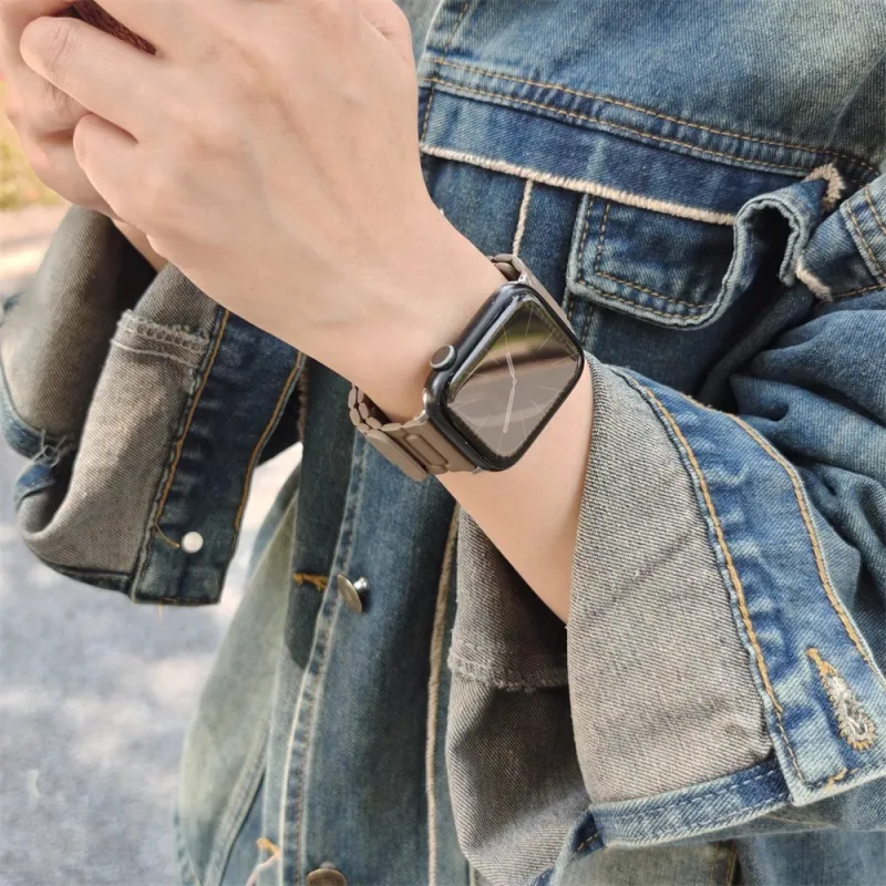 KVZUVUU Apple Compatibility Watch Band Cowhide Leather Material-7