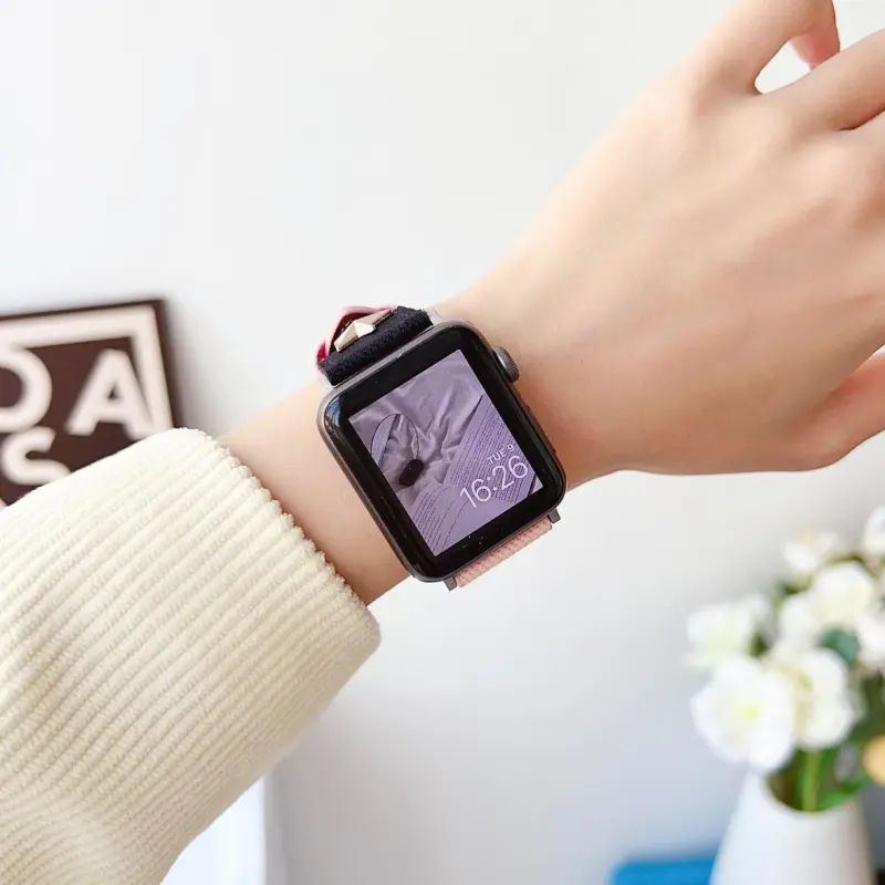 KVZUVUU Apple Compatibility Watch Band Canvas Material-2