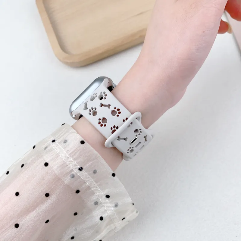 KVZUVUU Apple Compatibility Watch Band Silicone Material-3