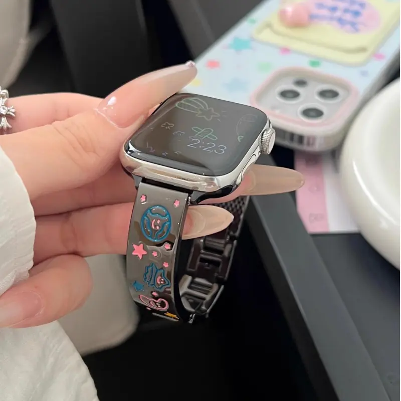 KVZUVUU Watch Band Apple Compatibility Metal-16