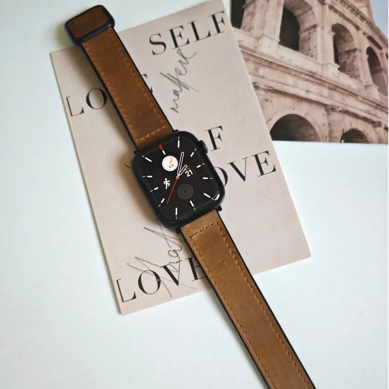 KVZUVUU Apple Compatibility Watch Band Cowhide Leather Material-5