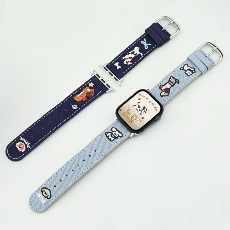 KVZUVUU Apple Compatibility Watch Band Denim Material-2