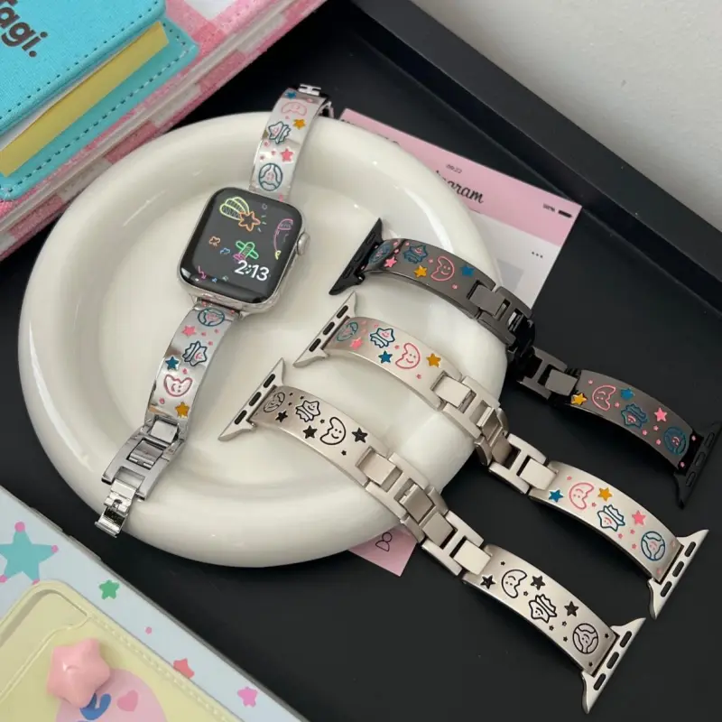 KVZUVUU Apple Compatibility Watch Band Metal-1