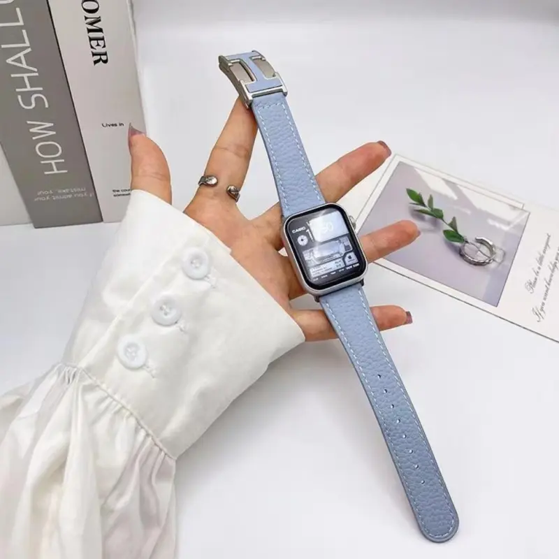 KVZUVUU Apple Compatibility Watch Band Cowhide Leather Material-3