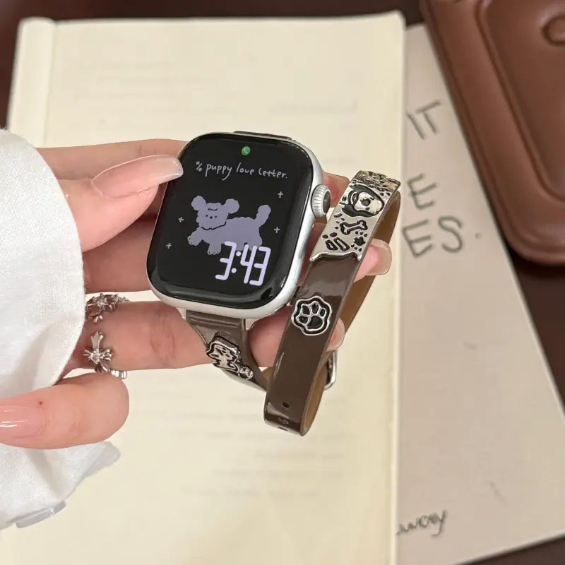 KVZUVUU Watch Band Apple Compatibility Cowhide Leather Material-19