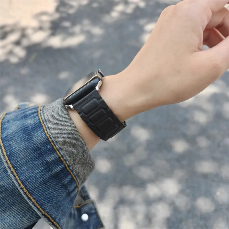 KVZUVUU Apple Compatibility Watch Band Cowhide Leather Material-23
