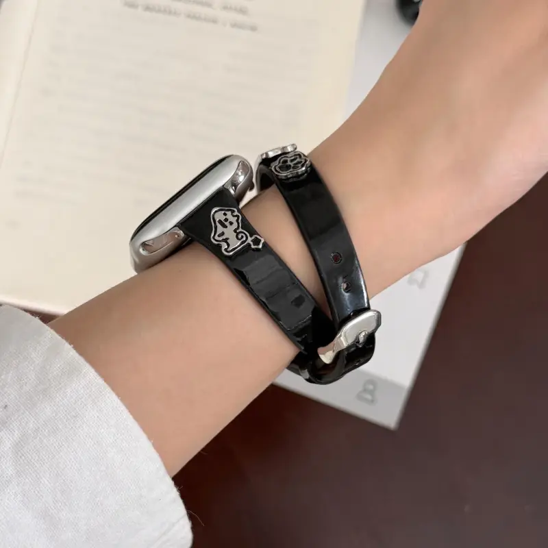 KVZUVUU Watch Band Apple Compatibility Cowhide Leather Material-22